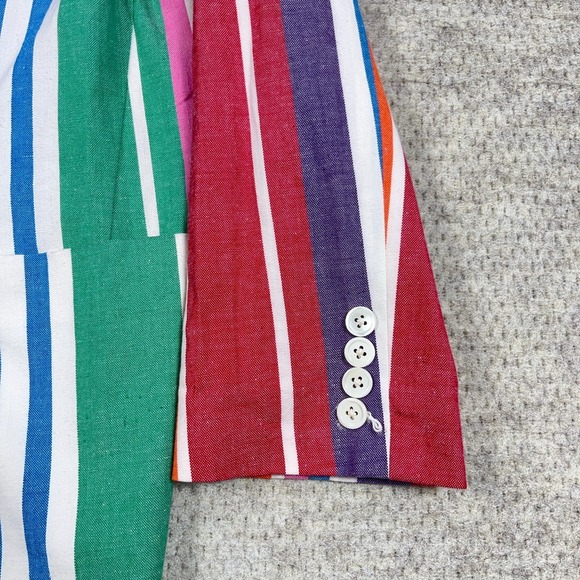Vintage Ralph Lauren Jacket Women 10 Blazer Sport Coat 80s 90s Multi Rainbow Fun - Picture 6 of 15